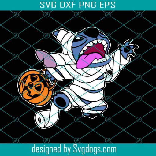 Stitch Svg, Mummy Svg, Halloween Svg, Cartoon Svg