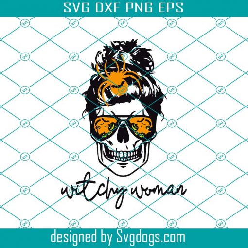 Witchy Woman Svg, Skull Bun Spider Witch Svg, Mama Svg, Woman Head Svg, Mom Life Svg