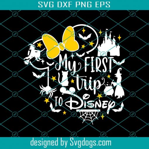 My First Trip To Svg, Inspired By Magic Vacation Svg, Halloween Svg, Graphic Minnie Mouse Svg