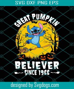Stitch Great Pumpkin Believer Since 1966 Svg, Halloween Svg, Happy Halloween Svg