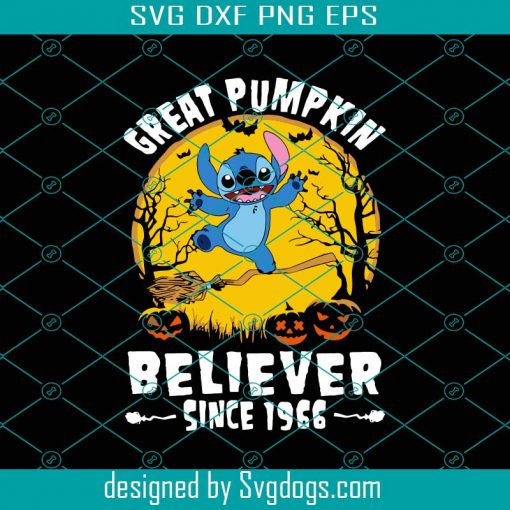 Stitch Great Pumpkin Believer Since 1966 Svg, Halloween Svg, Happy Halloween Svg