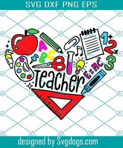 Back To School Svg, Heart Element School Svg, Inspirational Teacher Svg, Teach Love Inspire Svg, Teacher Appreciation Svg