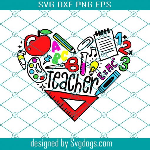 Back To School Svg, Heart Element School Svg, Inspirational Teacher Svg, Teach Love Inspire Svg, Teacher Appreciation Svg