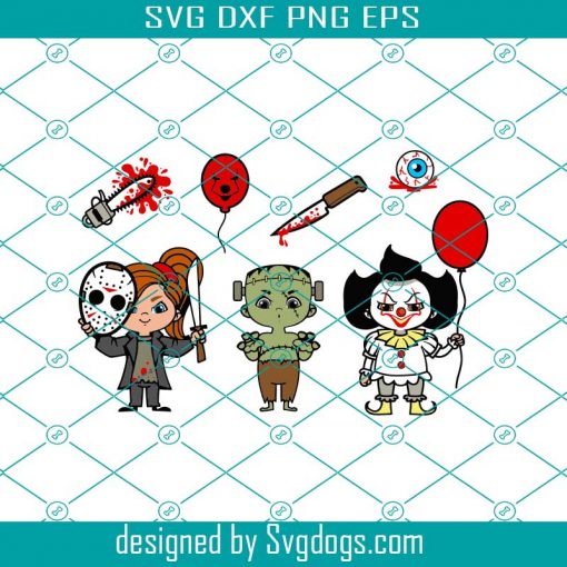 Cute Halloween Kids Characters Svg, Cute Horror Kids Svg, Halloween Party Svg, Halloween Svg