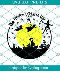 Never Grow Up Svg, Famous Character Svg, Peter Pan Large Sizes Svg