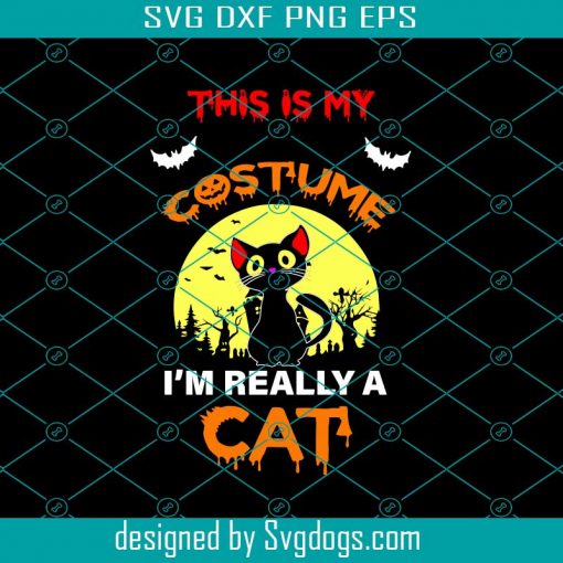 This Is My Human Costume Svg, I’m Really A Cat Halloween Svg, Black Cat Svg