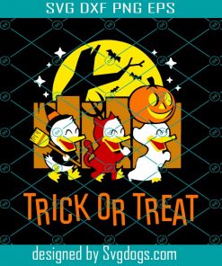 Trick Or Treat Donald Duck Svg, Huey Dewey And Louie Svg, Halloween Svg