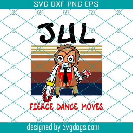 Retro July Leatherface Svg, Chibi Leatherface Svg, Halloween Gift Svg, Jul Fierce Dance Movie Svg