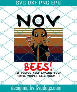 Retro November Candyman Svg, Chibi Candyman Svg, Halloween Gift Svg, Nov Bees Svg