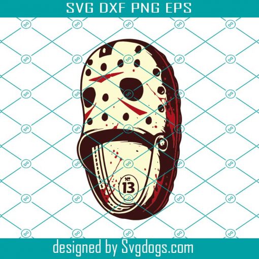 Killer Friday The 13th Jason Voorhees Svg, The Crocs As Killer Mask Svg, Halloween Svg