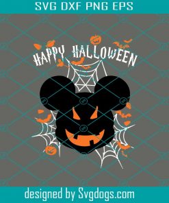 Happy Halloween Funny Svg, Halloween Svg, Mickey Head Svg,  Pumpkin Svg