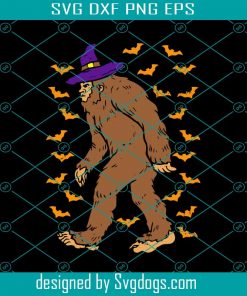 Bigfoot Witch Hat Svg, Halloween Svg, Halloween Sasquatch Svg, Funny Shirt Svg, Trick Or Treat Svg, Spooky Svg