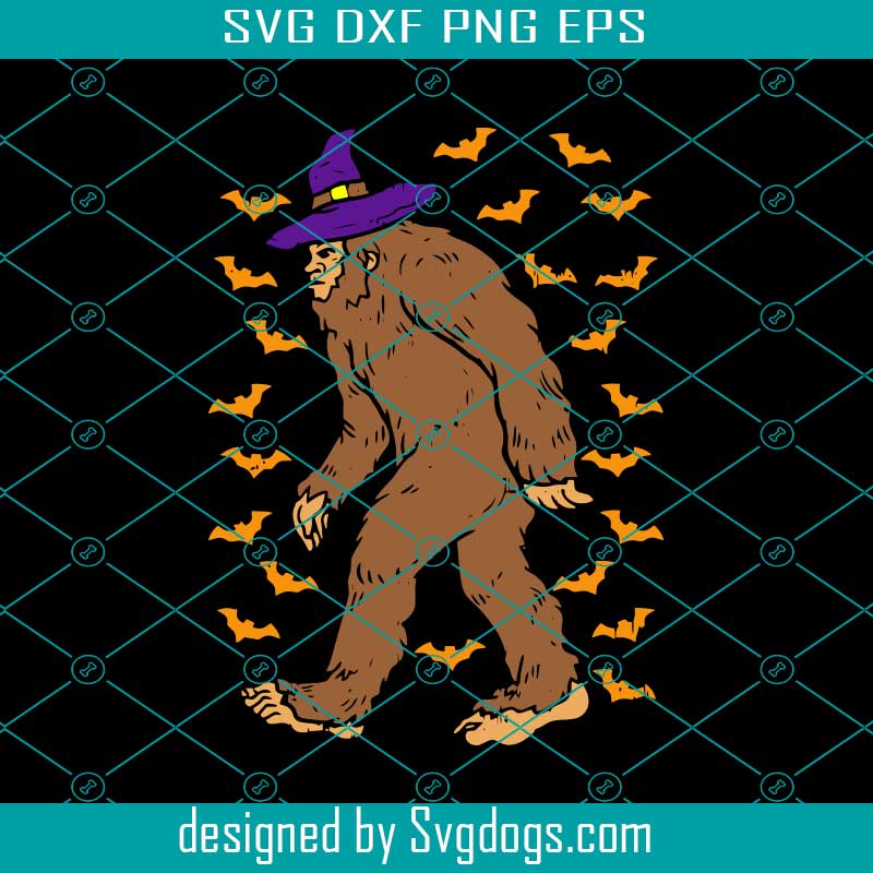 Bigfoot Witch Hat Svg, Halloween Svg, Halloween Sasquatch Svg, Funny Shirt Svg, Trick Or Treat Svg, Spooky Svg