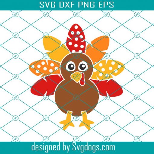 Turkey Svg, Thanksgiving Svg, Cute Turkey Svg, Monogram Svg, Kids Svg, Baby Autumn Svg