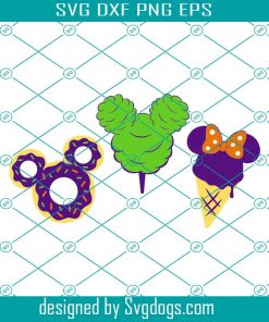 Halloween Treats Svg,  Mickey Doughnut Svg, Cotton Candy Svg, Ice Cream Svg