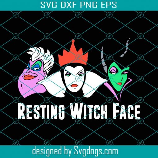 Resting Witch Face Svg, Halloween Svg, Witch Svg