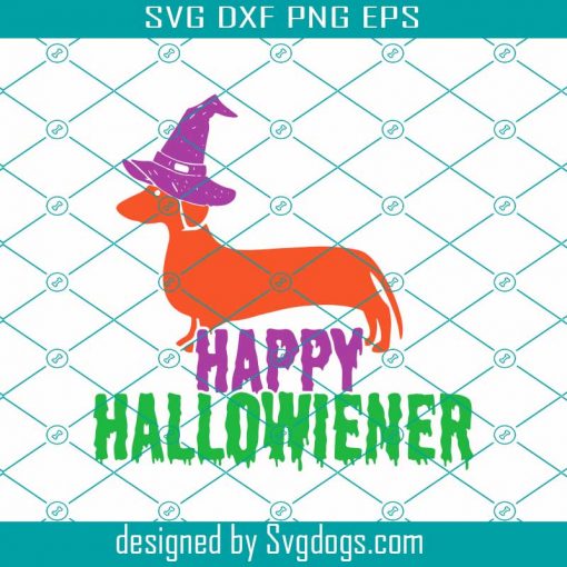 Funny Dachshund Halloween Svg, Happy Hallowiener Svg, Funny Dachshund Svg