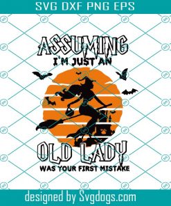 Im Just An Old Lady Assuming Was Your First Mistake Svg, Halloween Svg