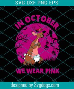 Kangaroo Mom In October We Wear Pink Svg, Halloween Svg, Happy Halloween Svg