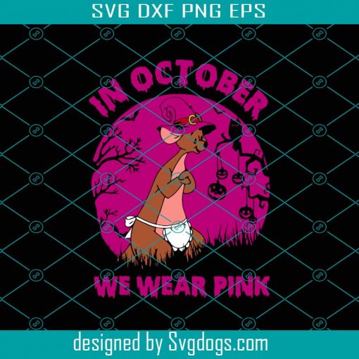 Kangaroo Mom In October We Wear Pink Svg, Halloween Svg, Happy Halloween Svg