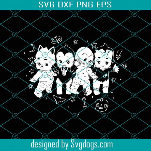 4 Baby Ghost Svg, Halloween Svg, Baby Vampire Svg, Moon Svg, Funny Baby Svg