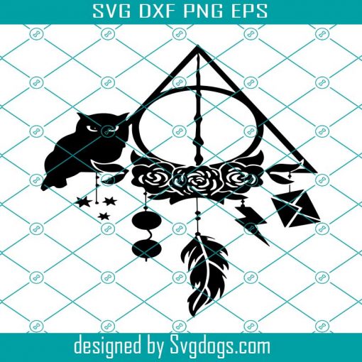 Black Owl Svg, Dreamcatcher Svg, Harry Potter Svg, Hogwarts School Svg, Halloween Svg