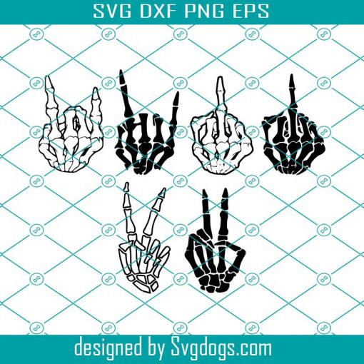 Skeleton Hands Svg, Svg Bundle, Skull Skeleton Hand Svg, Middle Finger Svg, Peace Sign Svg, Rock Hand Svg