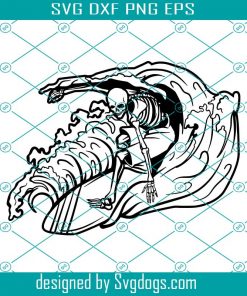Surfing Skeleton Svg, Surfer Svg, Halloween Svg