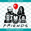 Halloween Friends Svg, Cute Cartoon Horror Movie Characters Svg
