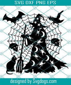 Vinyl Design Svg, Card Making Svg, Halloween Witch Svg