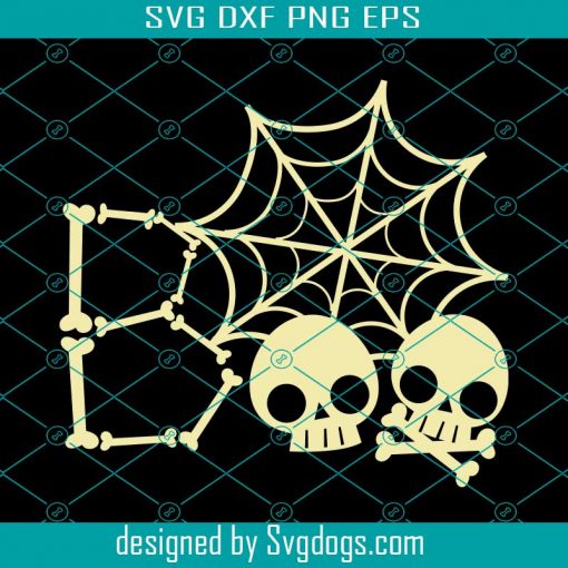 Boo Skull Skeleton Cute Svg, Skull Svg, Skeleton Svg, Halloween Svg