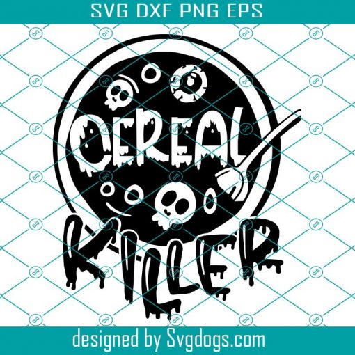 Cereal Killer Svg, Funny Kids Halloween Svg, Cereal Serial Killer Joke Svg