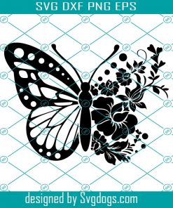 Butterfly Svg, Flower And Butterfly Svg, Cute Butterfly Svg