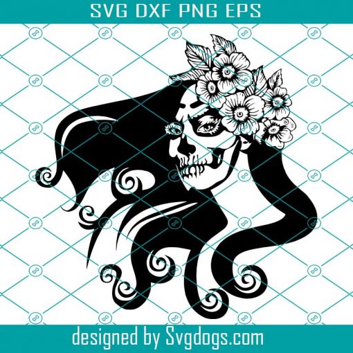 Sugar Skull Svg, Mom Skull Svg, Sugar Skull Lady Svg, Sexy Svg, Skull Flower Svg