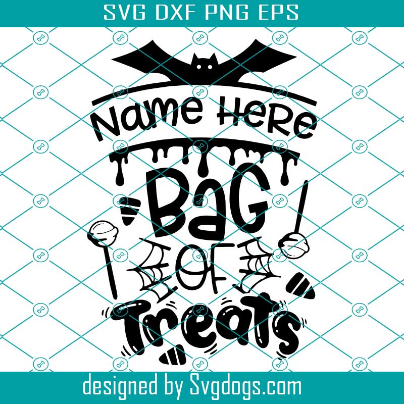 Custom Halloween Name Treat Bag Svg, Custom Kids Name Svg, Customized Svg