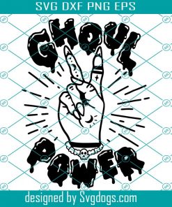 Halloween Svg, Ghoul Power Svg, Witch Peace Hand Sign Svg