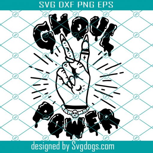 Halloween Svg, Ghoul Power Svg, Witch Peace Hand Sign Svg