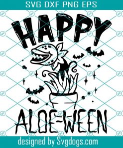 Happy Halloween Svg, Happy Aloe Svg, Ween Aloe Vera Plant Funny Carnivorous Plant Lover Color Svg
