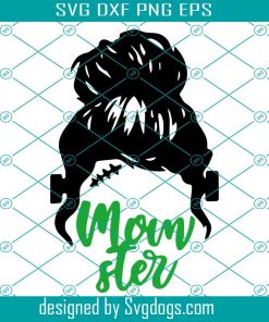 Momster Messy Bun Svg, Halloween Svg, Mom Svg, Messy Bun Svg