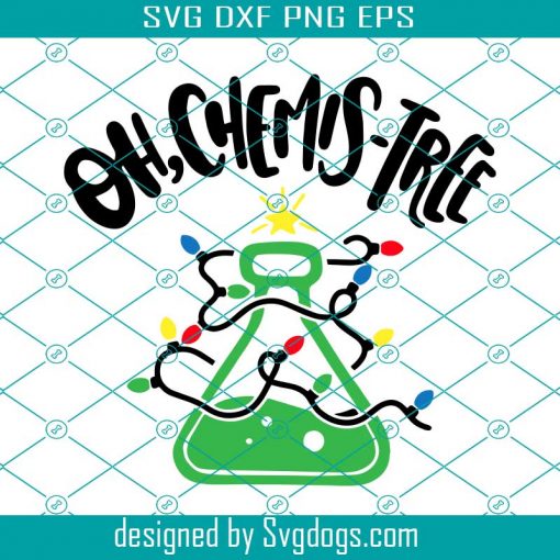 Science Christmas Svg, Oh Chemis-Tree Chrsitmas Lights Tree Funny Svg, Christmas Svg