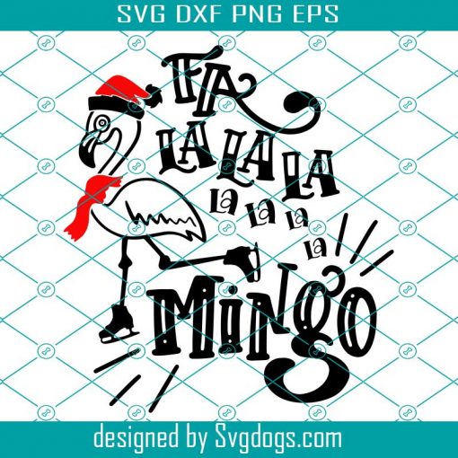 Fa La La La Mingo Svg, Flamingo Christmas Svg, Ice Skating Svg