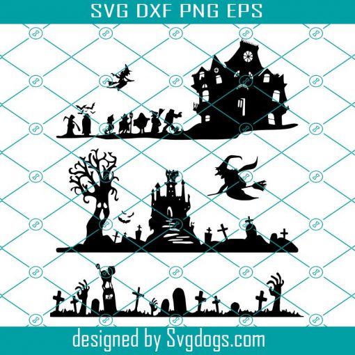 Halloween Costume Party Svg, Haunted Manor Svg, Spooky Castle Svg