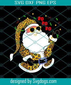 Santa Leopard Svg, Christmas 2021 Svg, Santa Claus Wearing Face Mask Svg, Merry Christmas Svg, Christmas Quarantine Svg