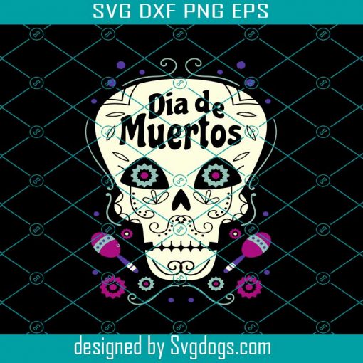 Sugar Skull Dia De Los Muertos Svg, Halloween Svg, Skull Svg