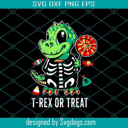 T Rex Or Treat Svg, Halloween Svg, Dinosaurs Svg, Trick ‘R Treat Svg