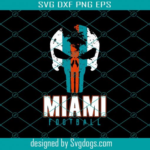 Miami Football Svg,  Cool Skull Fan Svg, Miami Football Svg, Cool Skull Fan Svg