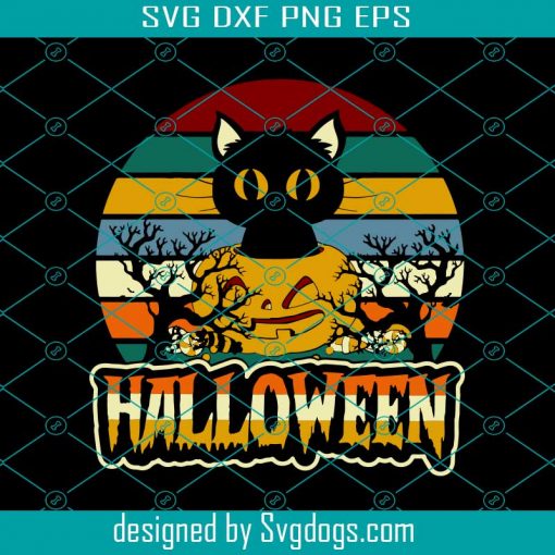 Black Cat Halloween Svg Files, Halloween Svg, Cat Svg, Ghost Svg