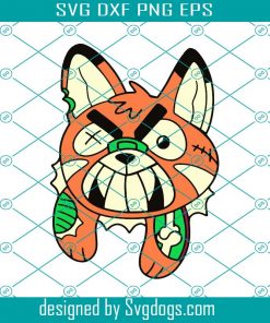 Cute Zombie Fox Svg, Funny Halloween Animals Svg, Halloween Svg