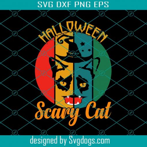 Halloween Scary Cat Svg, Halloween Svg, Cat Svg