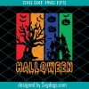 Halloween Strips Design Vintage Svg, Pumpkin Svg, Halloween Svg, Ghost Svg